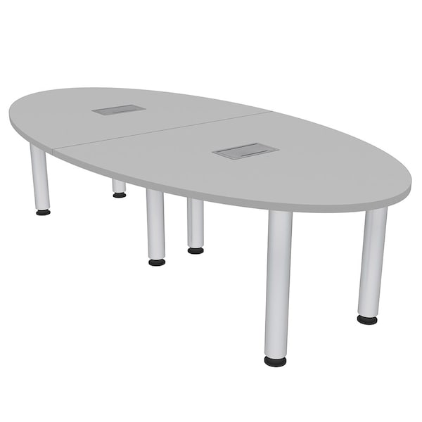 45 in W, 96 in L, 29 in H, Engineered Wood Top, Grey